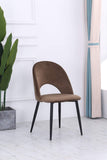 GTU Furniture Living Dining Room Accent Chairs Modern Round Fabric Accent Chair — Brown