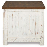 Casual Engineered Wood Rectangular End Table, with Open Shelf, White / Brown Finish, for Living Room – alternate view 5