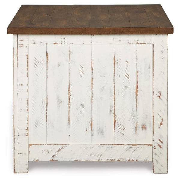 Casual Engineered Wood Rectangular End Table, with Open Shelf, White / Brown Finish, for Living Room – alternate view 5