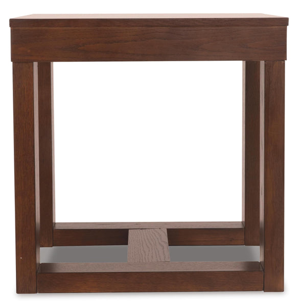 Sleek Engineered Wood Square End Table, Dark Brown Finish, for Living Room – alternate view 6