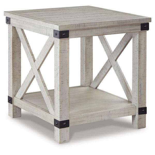 Everyday Acacia Rectangular End Table, with Open Shelf, Whitewash Finish, for Living Room – alternate view 2