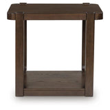 Modern Oak Rectangular End Table, with Open Shelf, Dark Brown Finish, for Living Room – alternate view 4