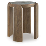 Modern Marble Square Accent Table, Gray / White / Brown Finish, for Living Room – alternate view 3