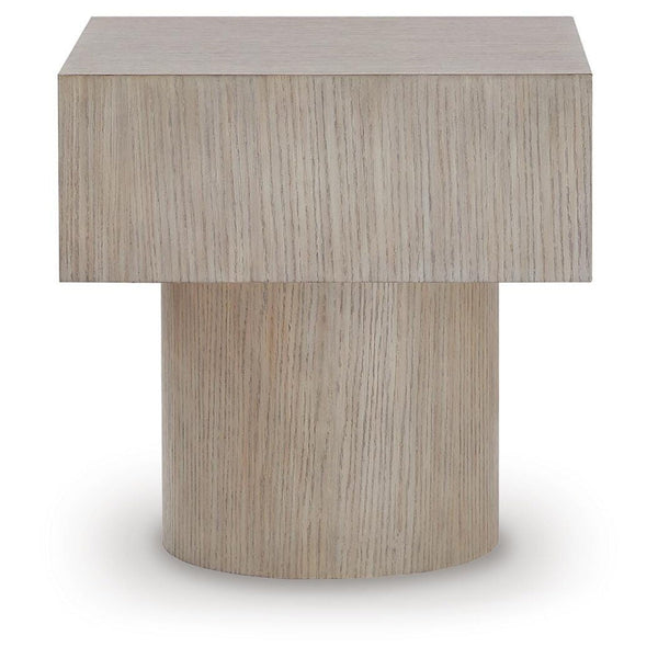 Contemporary Oak Square End Table, Light Grayish Brown Finish, for Living Room – alternate view 4