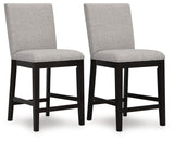 Set of 2 Dark Grayish Brown Wood Adjustable Height Bar Stools with Levelers – alternate view 2