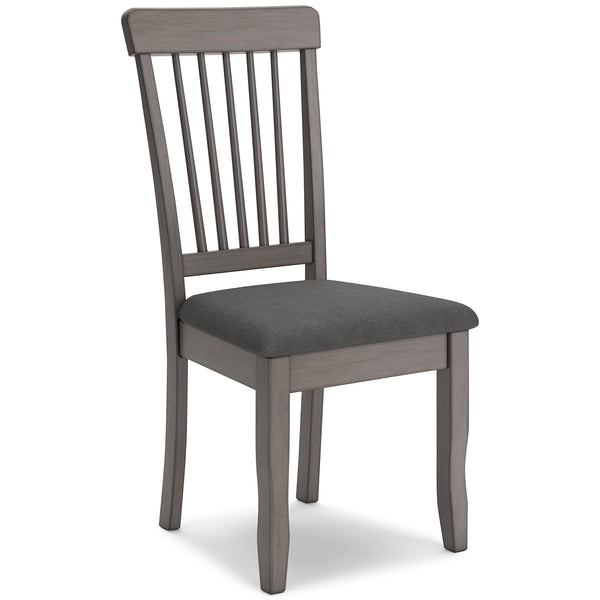 Set of 2 Gray Finish Solid Hardwood Side Dining Chairs with Padded Upholstered Seat for Kitchen & Dining Room