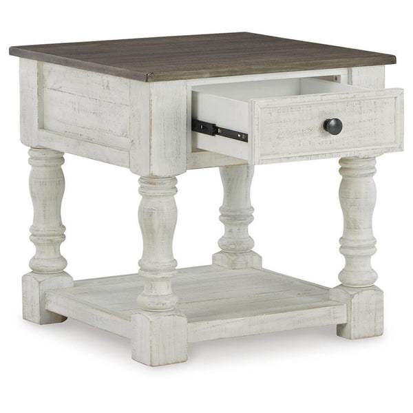 Everyday Pine Square End Table, with Open Shelf, White / Gray Finish, for Living Room – alternate view 2