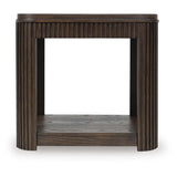 Sleek Engineered Wood Rectangular End Table, with Open Shelf, Warm Brown Finish, for Living Room – alternate view 3