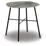 Contemporary Aluminum Round End Table, Chrome / Black Finish, for Living Room – alternate view 2