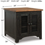 Relaxed Pine Rectangular End Table, with Open Shelf, Black / Brown Finish, for Living Room – alternate view 3
