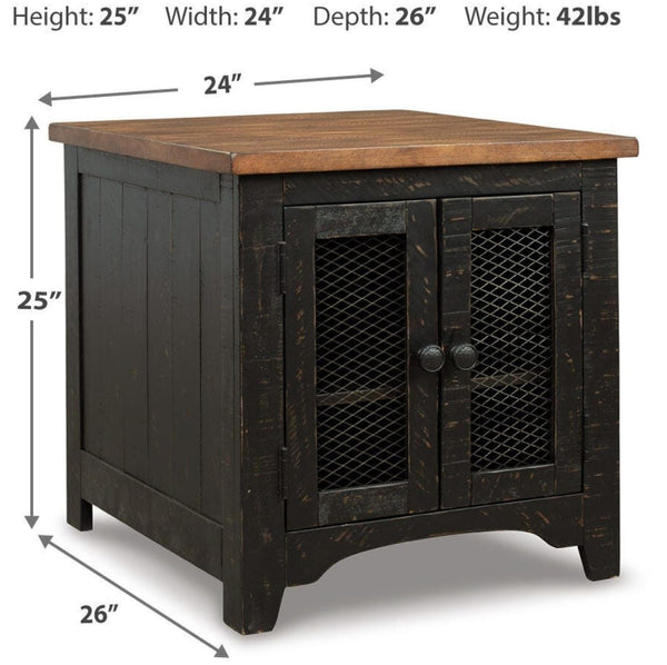 Relaxed Pine Rectangular End Table, with Open Shelf, Black / Brown Finish, for Living Room – alternate view 3