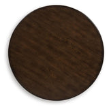 Timeless Faux Marble Round End Table, Dark Brown Finish, for Living Room – alternate view 5