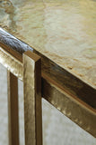 Sleek Glass Rectangular Accent Table, Gold Finish, for Living Room – alternate view 6