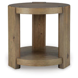 Everyday Oak Round End Table, with Open Shelf, Light Brown Finish, for Living Room – alternate view 4