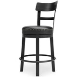 Swivel Bar Stools, Color Collection, Counter Height, Kitchen Island Stool — Black