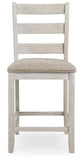Set of 2 White / Light Brown Polyester Counter Height Bar Stools for Home Bar – alternate view 6