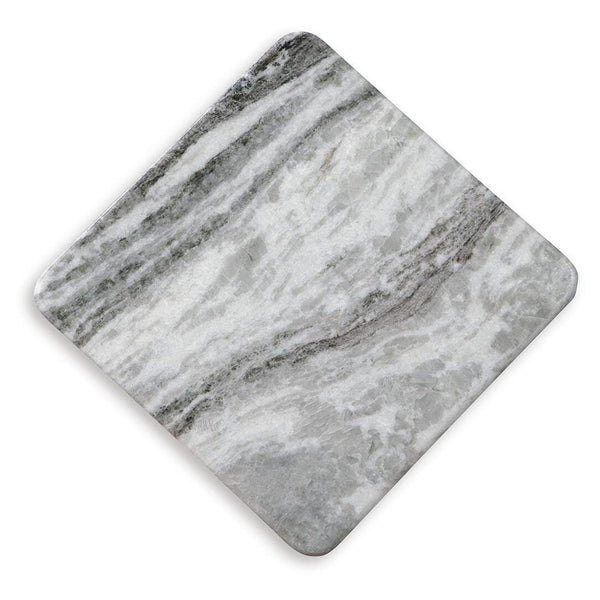 Contemporary Marble Square Accent Table, Gray Finish, for Living Room – alternate view 8