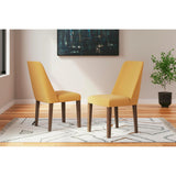 Set of 2 Lyncott Mid-Century Modern Dining Chair Kitchen Side Chair Solid Frame Gray Brown — Mustard Brown