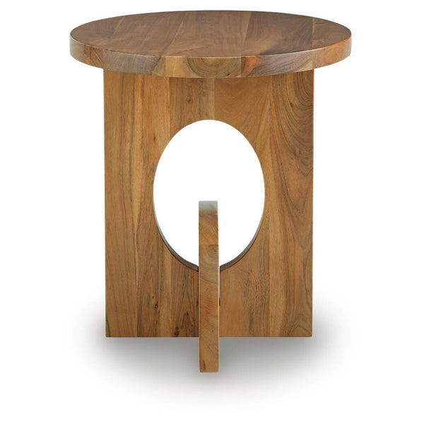 Modern Acacia Square Accent Table, Brown Finish, for Living Room – alternate view 7