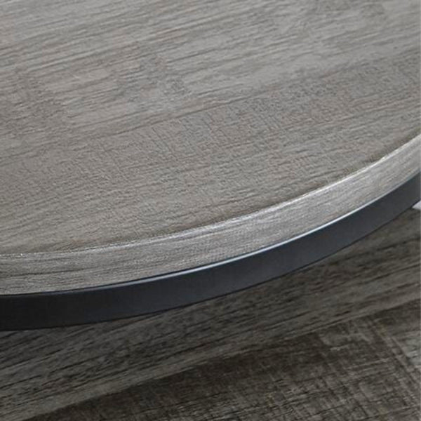 Set of 2 Casual Ash Wood Square Accent Table, Black / Gray Finish, for Living Room – alternate view 3
