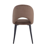 GTU Furniture Living Dining Room Accent Chairs Modern Round Fabric Accent Chair — Brown
