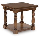 Classic Engineered Wood Rectangular End Table, with Open Shelf, Brown Finish, for Living Room – alternate view 2