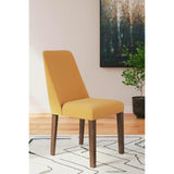 Set of 2 Lyncott Mid-Century Modern Dining Chair Kitchen Side Chair Solid Frame Gray Brown — Mustard Brown