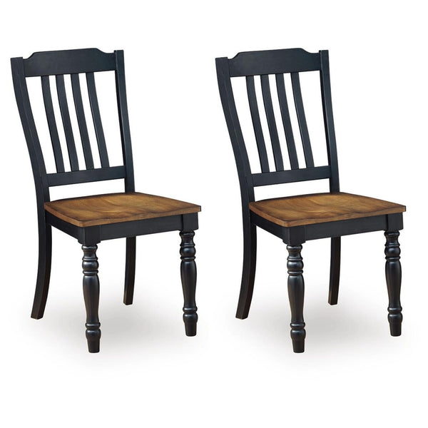 GTU Furniture Set of 2 Clorazi Farmhouse Vintage Dining Chair Kitchen Side Chair Solid Frame White Brown