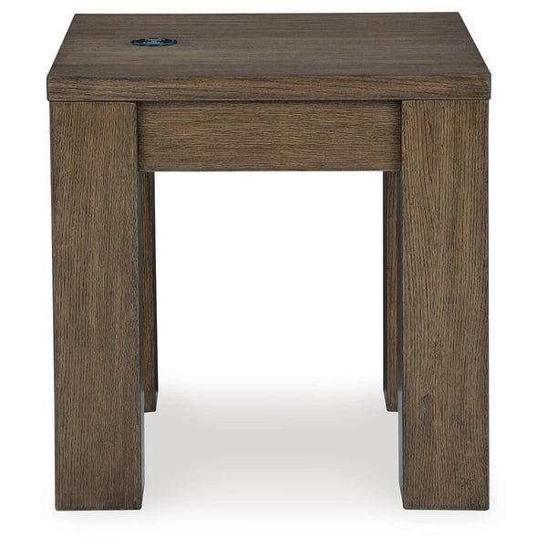 Everyday Oak Square End Table, Wireless Charging, Warm Brown Finish, for Living Room – alternate view 6