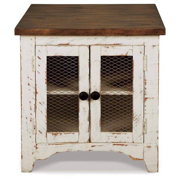 Casual Engineered Wood Rectangular End Table, with Open Shelf, White / Brown Finish, for Living Room – alternate view 3