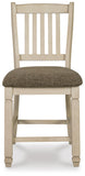 Set of 2 Two-Tone Wood Counter Height Bar Stools with Woven Fabric Seat – alternate view 4