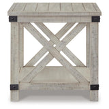 Everyday Acacia Rectangular End Table, with Open Shelf, Whitewash Finish, for Living Room – alternate view 4