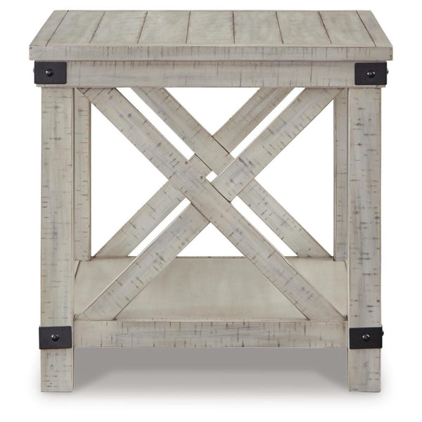 Everyday Acacia Rectangular End Table, with Open Shelf, Whitewash Finish, for Living Room – alternate view 4