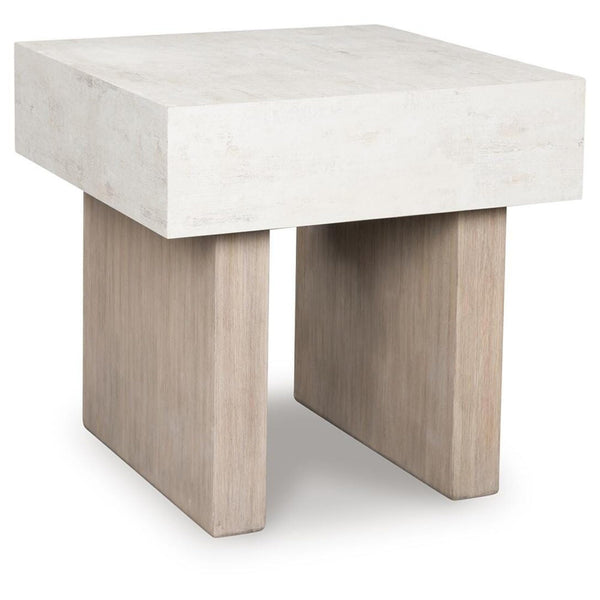 Modern Oak Square End Table, Light Grayish Brown Finish, for Living Room – alternate view 3