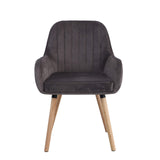 GTU Furniture Set of 2 Grey Color Tuchico Contemporary Fabric Accent Chair