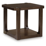 Modern Oak Rectangular End Table, with Open Shelf, Dark Brown Finish, for Living Room – alternate view 2
