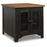 Relaxed Pine Rectangular End Table, with Open Shelf, Black / Brown Finish, for Living Room – alternate view 2
