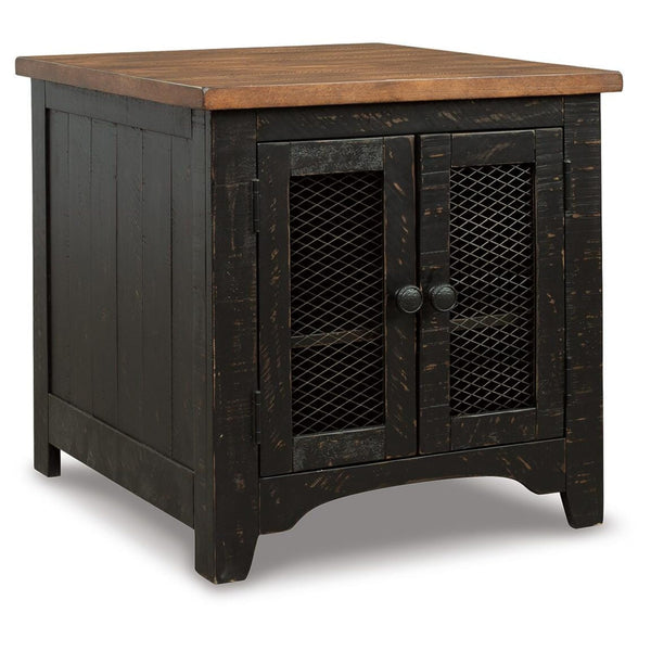 Relaxed Pine Rectangular End Table, with Open Shelf, Black / Brown Finish, for Living Room – alternate view 2