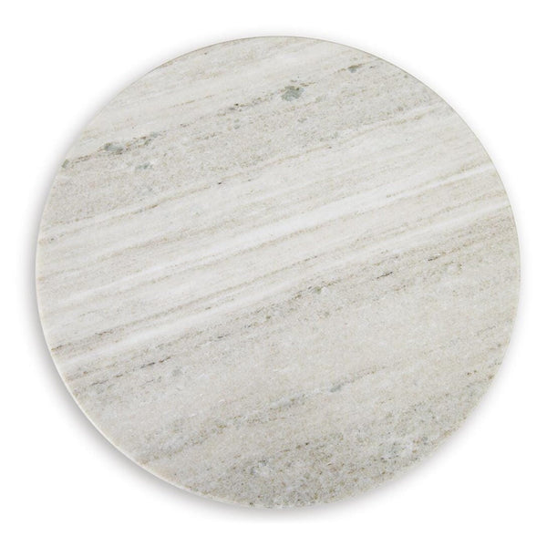 Contemporary Marble Square Accent Table, Beige / Brown Finish, for Living Room – alternate view 5