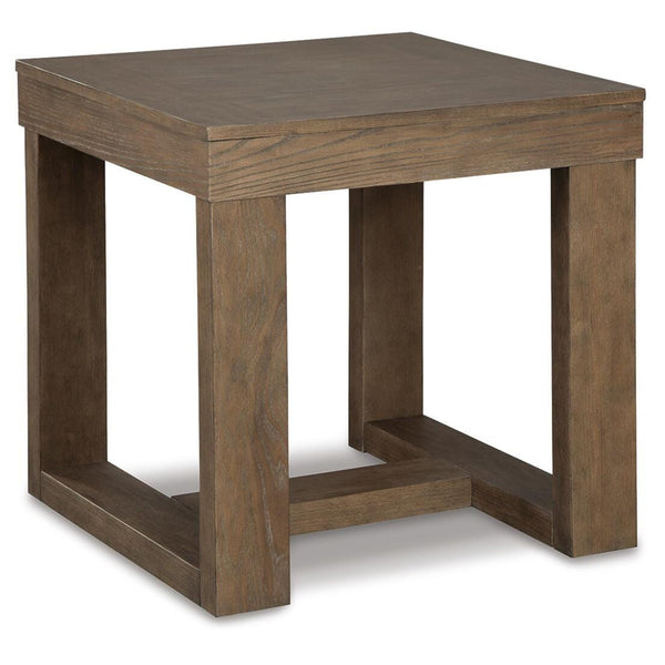 Sleek Ash Wood Square End Table, Gray Finish, for Living Room – alternate view 2