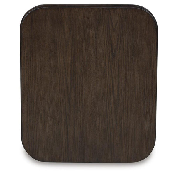Sleek Engineered Wood Rectangular End Table, with Open Shelf, Warm Brown Finish, for Living Room – alternate view 5