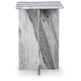 Contemporary Marble Square Accent Table, Gray Finish, for Living Room – alternate view 3