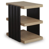 Contemporary Oak Rectangular End Table, with Open Shelf, Black / Light Brown Finish, for Living Room – alternate view 2