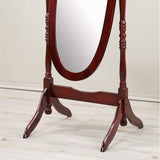 GTU Amazon B0979LZ4ZJ PT03 • GTU-3488C — GTU Furniture Swivel Adjustable Full-Length Oval Wood Cheval Floor Mirror, in White/Black/Cherry/Oak/Silver/Gold/Espresso/Grey Finish — Cherry