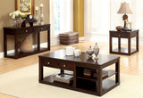 Modern Dark Brown Wood Rectangular Cocktail Living Room Coffee Table and Shelf Drawers – alternate view 5