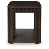 Sleek Engineered Wood Rectangular End Table, with Open Shelf, Warm Brown Finish, for Living Room – alternate view 2
