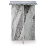Contemporary Marble Square Accent Table, Gray Finish, for Living Room – alternate view 6