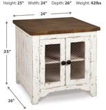 Casual Engineered Wood Rectangular End Table, with Open Shelf, White / Brown Finish, for Living Room – alternate view 4