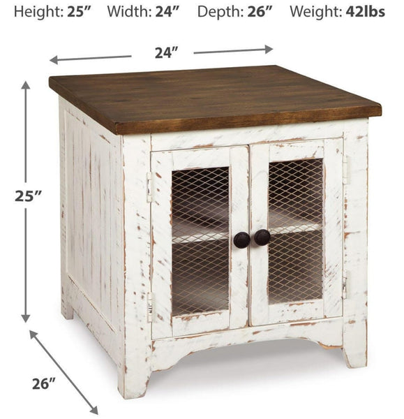 Casual Engineered Wood Rectangular End Table, with Open Shelf, White / Brown Finish, for Living Room – alternate view 4