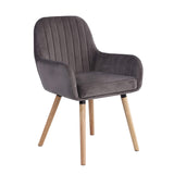 GTU Furniture Set of 2 Grey Color Tuchico Contemporary Fabric Accent Chair